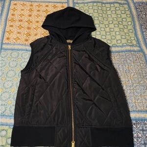 Sunday’s Three quilted puffer vest w/hood, hand pockets, used nicely.